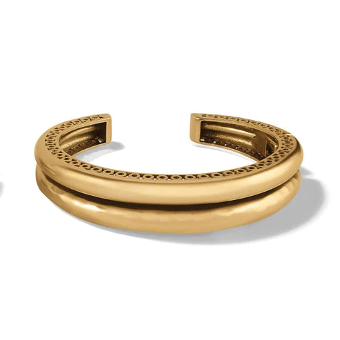 Brighton Gold Tone Double Hinged Bangle Bracelet - Elegant Inner Circle Design for Women, Perfect for Parties, Weddings & Special Occasions