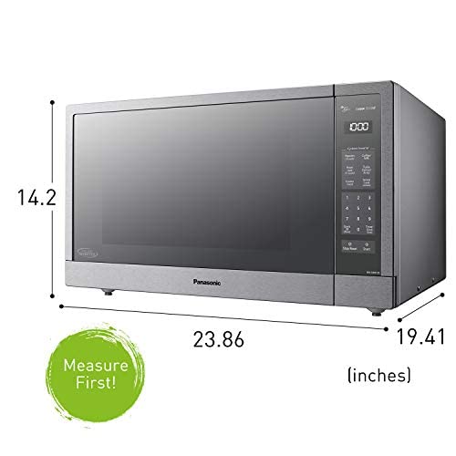 Panasonic NN-SN97JS 2.2 Cu. Ft Stainless Steel Microwave Oven with Inverter Technology - Countertop/Built-In, 1250W, Cyclonic Wave & Genius Sensor (Silver) - Perfect for Kitchens, Offices, Dorms & Small Spaces
