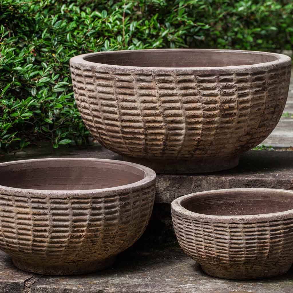 Campania International Antique Lattice Basket Set of 3 - Terra Cotta Planters for Home Decor, Garden & Patio | Perfect for Indoor Plants, Flowers & Storage