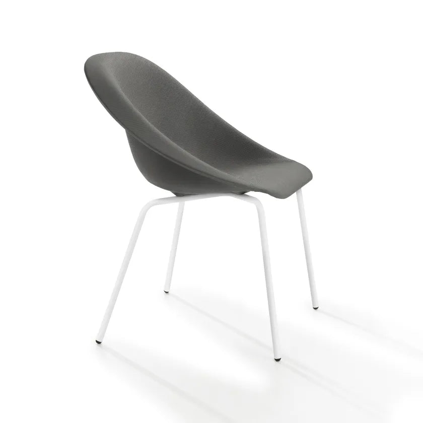 Karim Rashid Hoop Side Chair with Metal Base & Upholstered Seat - Modern Dining Room, Office, or Lounge Furniture for Home & Commercial Spaces