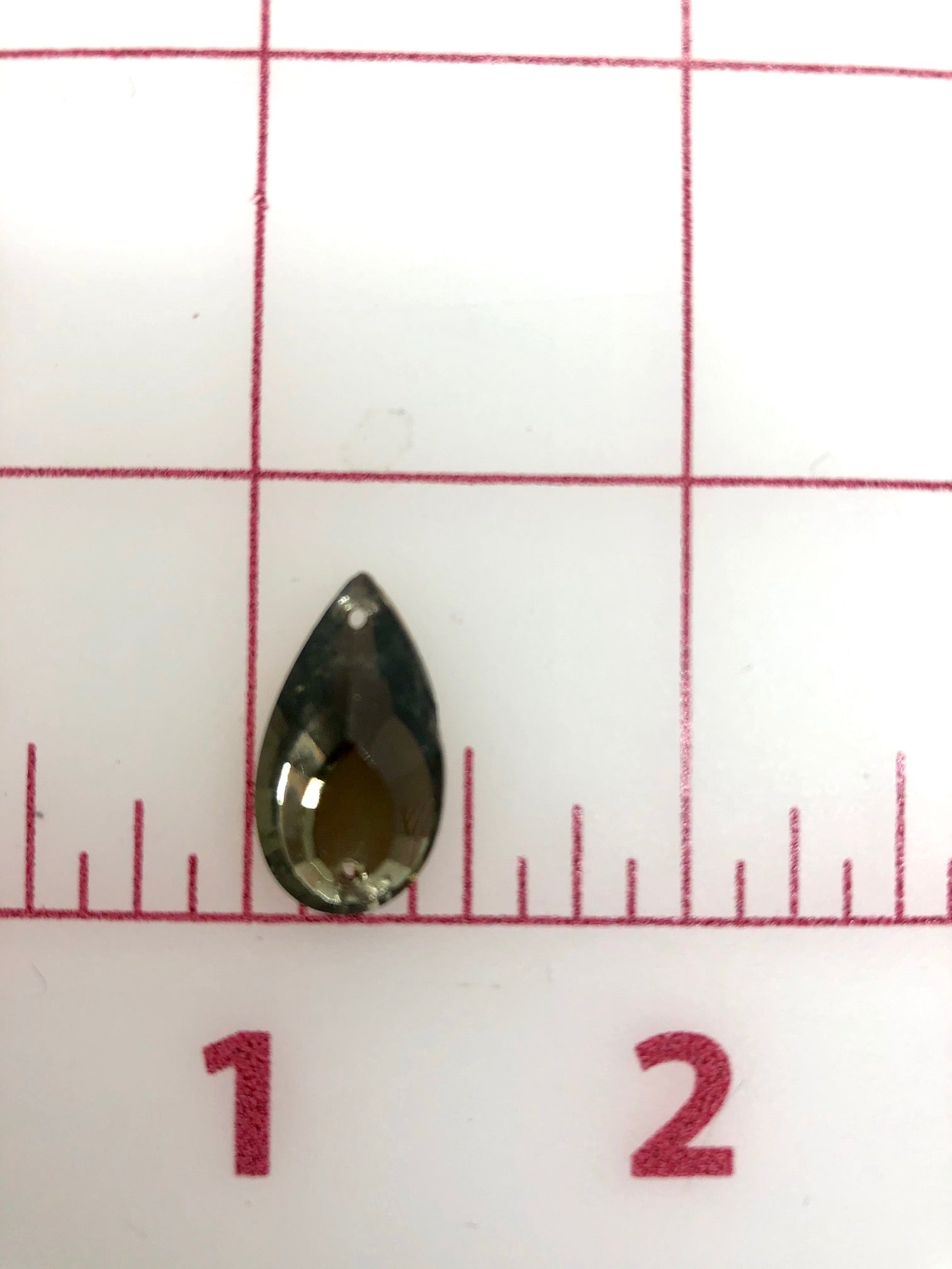 12 Pack 20x11mm Czech Black Diamond Rhinestones - Pear Shape Sew On Rhinestones for DIY Clothing, Costumes, Jewelry Making & Craft Projects