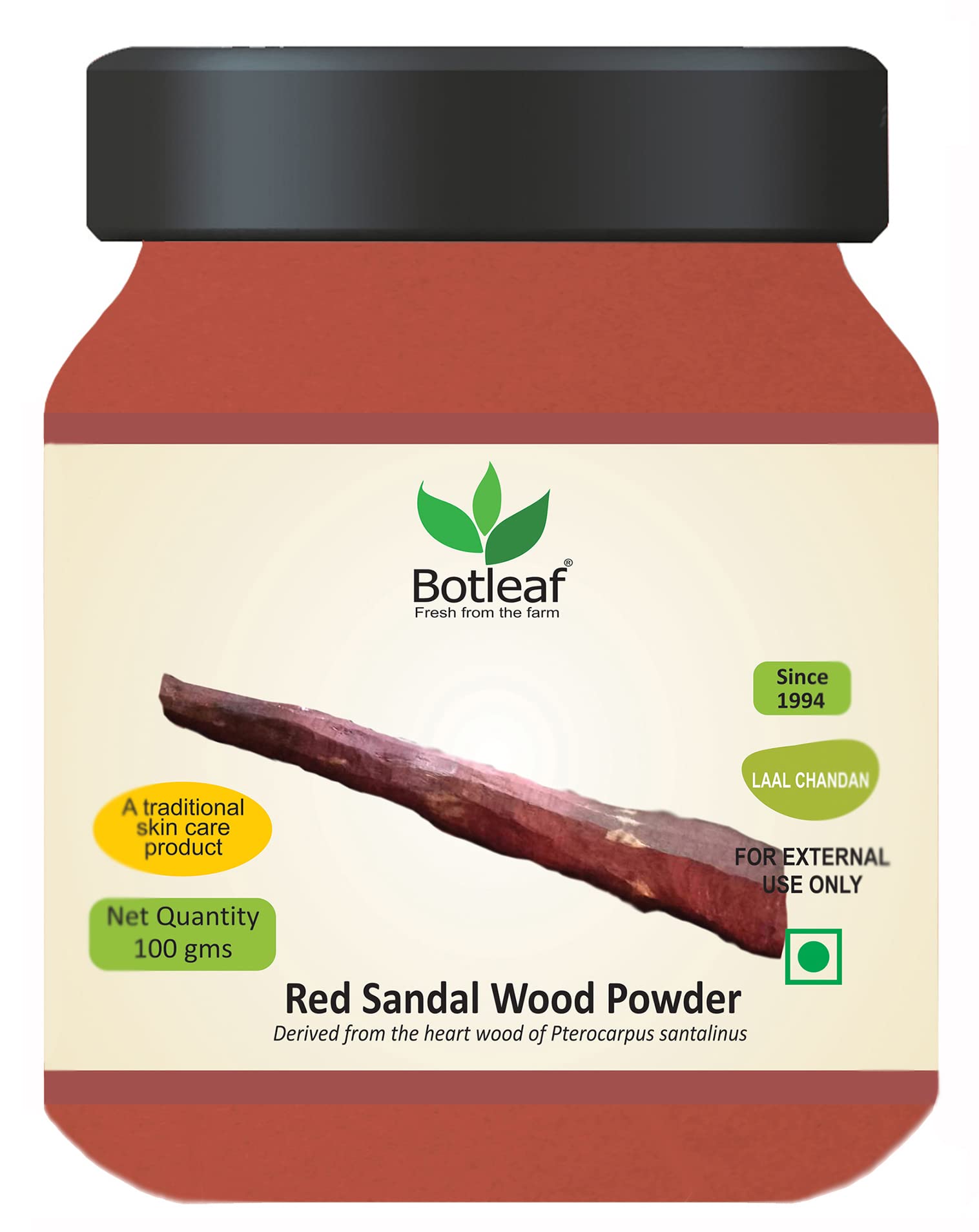 BOTLEAF 100% Pure Red Sandalwood Powder (100g) - Natural Skin Care for Brightening, Tan Removal & Glowing Face | Ayurvedic Raktha Chandan Face Mask for Fairness & Radiance | Perfect for DIY Beauty Treatments & Spa Days
