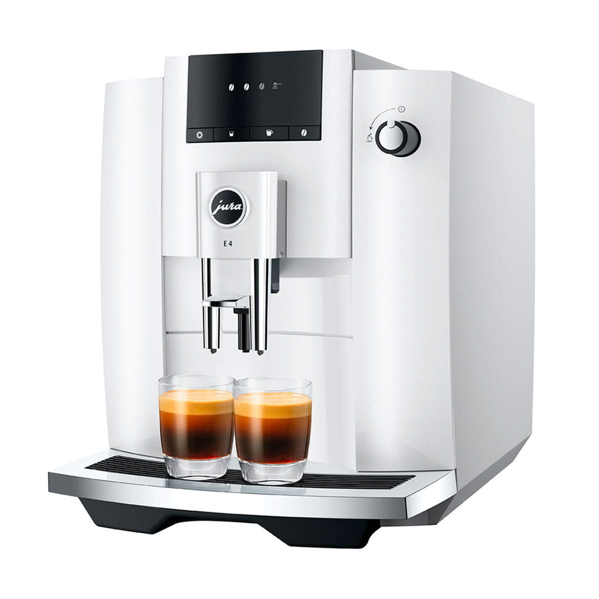 Jura E4 Automatic Espresso Machine in Piano White - Premium Coffee Maker for Home & Office Use #15466