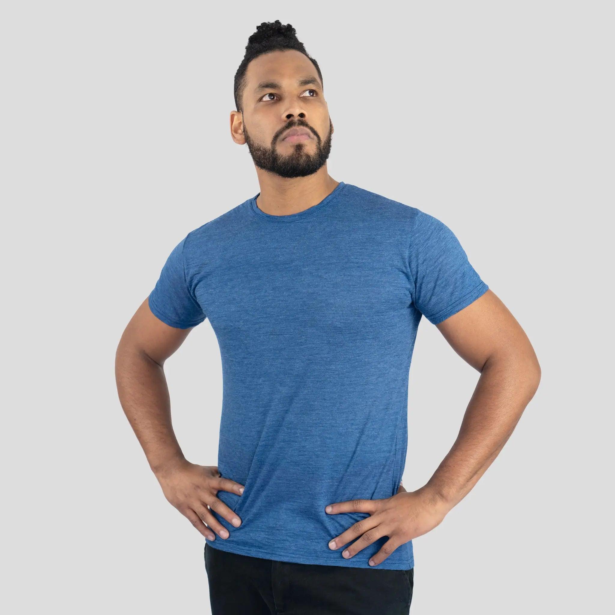 Ultralight Men's Alpaca Wool T-Shirt - 160 GSM Soft Crew Neck Tee for Outdoor Activities & Travel