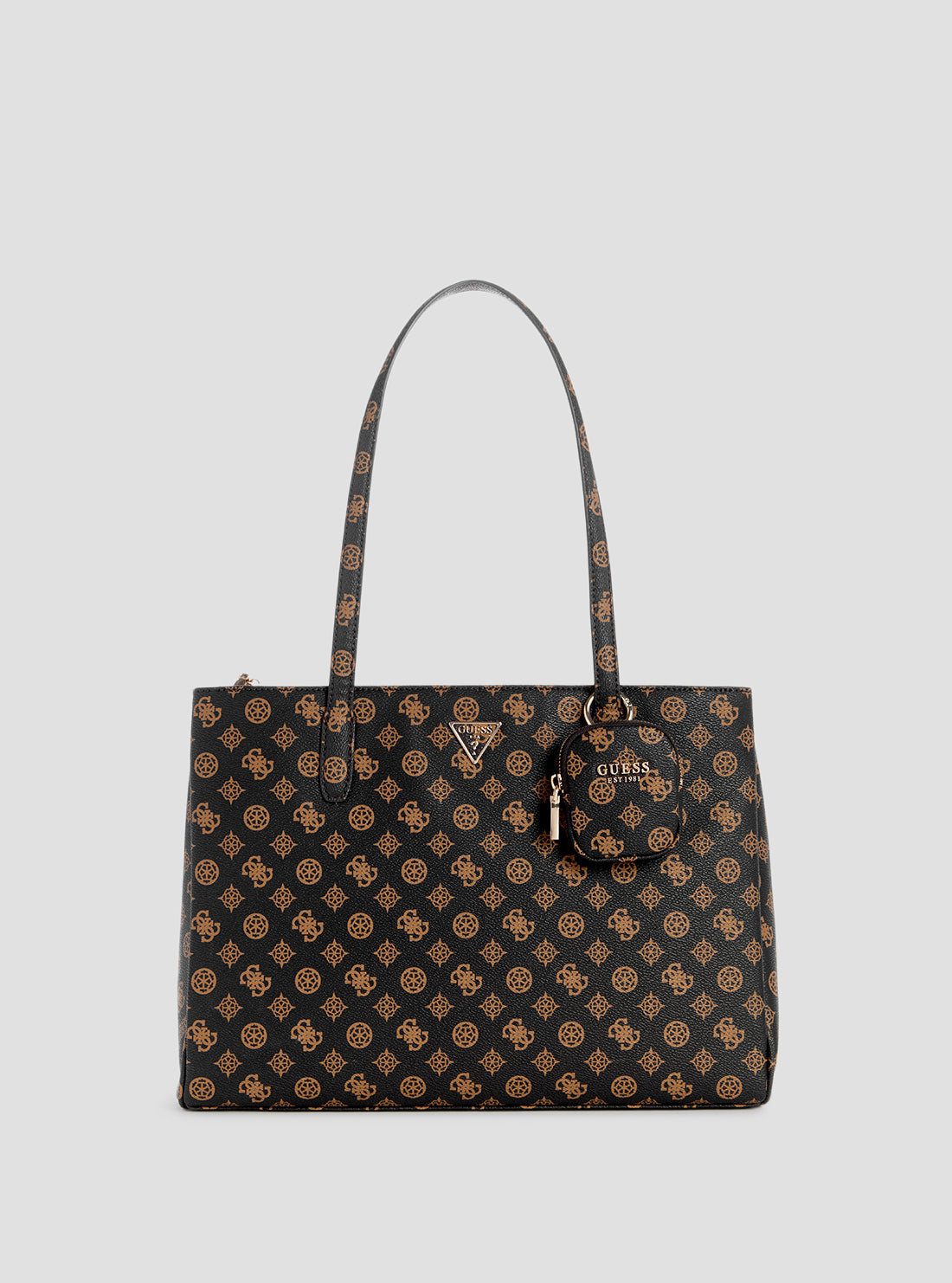 Brown Logo Power Play Tote Bag - Durable Canvas Shopping Bag with Custom Logo - Perfect for Work, Gym & Beach Outings