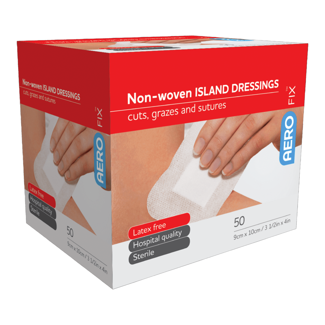 AeroFix Adhesive Island Dressing 9cm x 10cm - Waterproof Wound Care Bandage for Sensitive Skin | First Aid, Post-Surgery, Diabetic Wound Protection