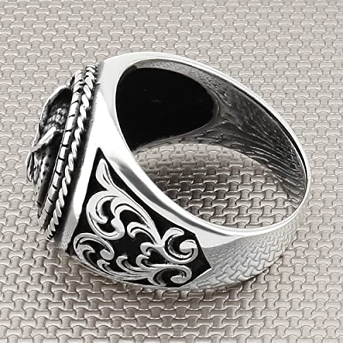 Handmade Sterling Silver Owl Ring for Men - Oxidized Owl Jewelry, Unique Gift for Him - Perfect for Casual Wear, Gifts & Special Occasions
