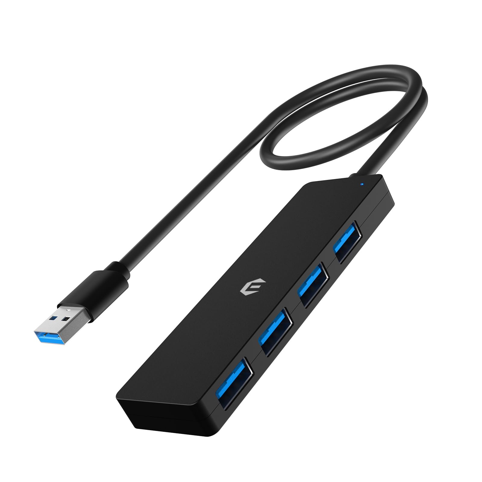 Tymyp 4-Port USB 3.0 Hub - High-Speed Data Transfer USB Splitter for Laptop, PC, Xbox, PS5, SSD, HDD, Printer, Camera | Compact USB Hub for Home Office, Gaming & Workstation Setup