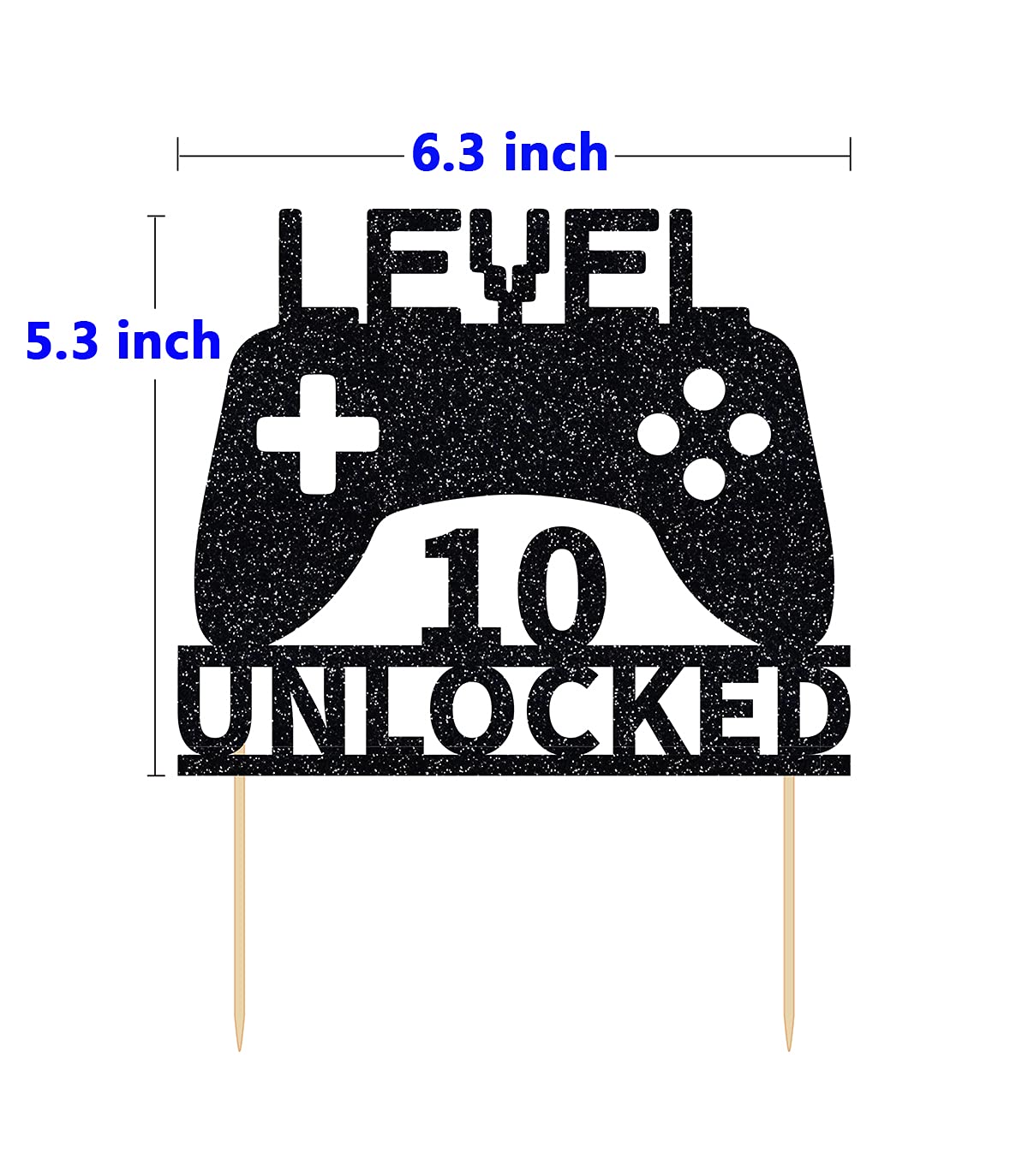 Level 10 Unlocked Video Game Cake Topper - Game Controller Birthday Decor for 10th Birthday Party | Perfect for Gamer Cakes, Gaming Themed Parties & Milestone Celebrations