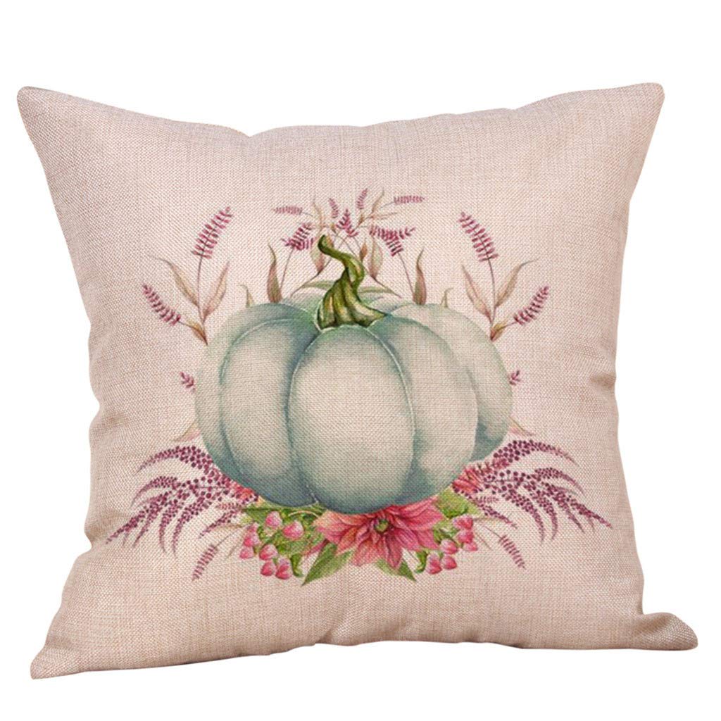 Watonic Fall Pillow Covers 18x18 Inch - Halloween Decor Pumpkin Pattern Cotton Cushion Covers for Sofa, Bed & Home Decor - Cozy Autumn Throw Pillow Cases for Living Room, Porch & Seasonal Decoration