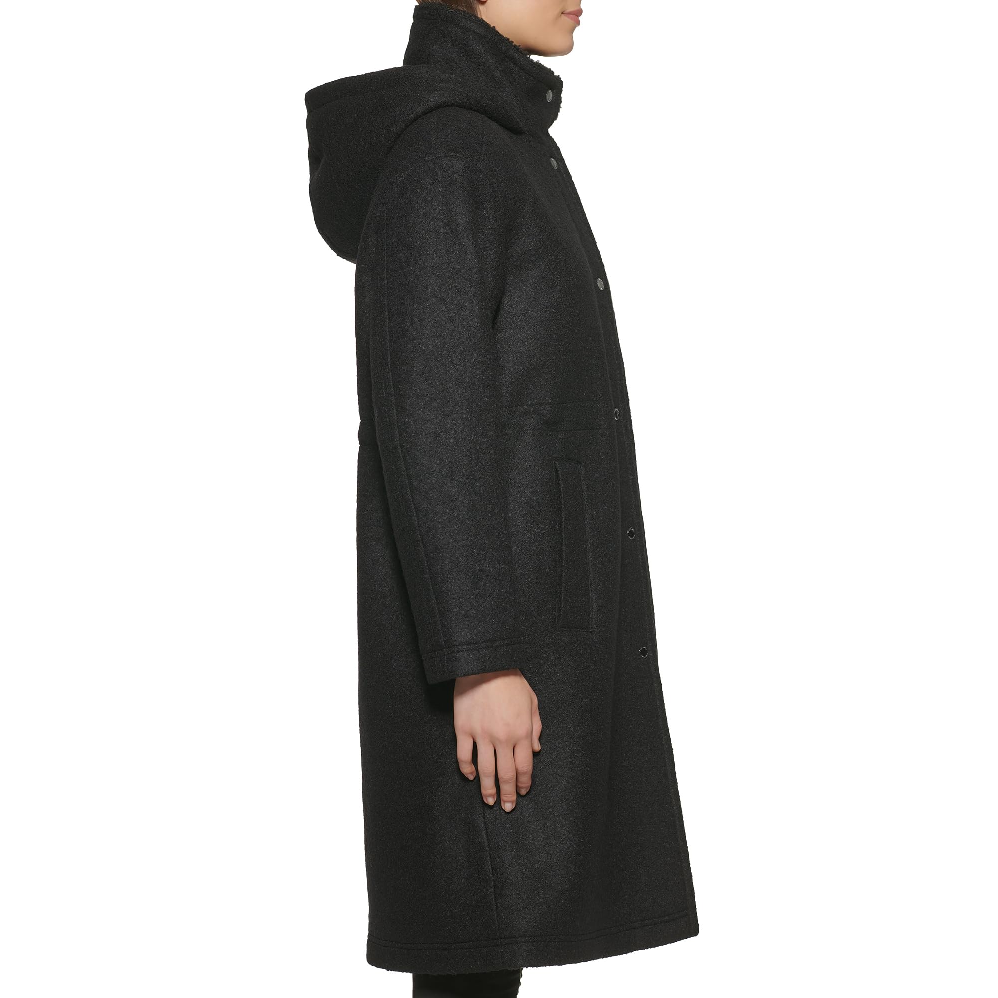 Kenneth Cole Women's Long Hooded Wool Coat - Warm Winter Maxi Jacket for Cold Weather, Outdoor Activities & Fashion Layering