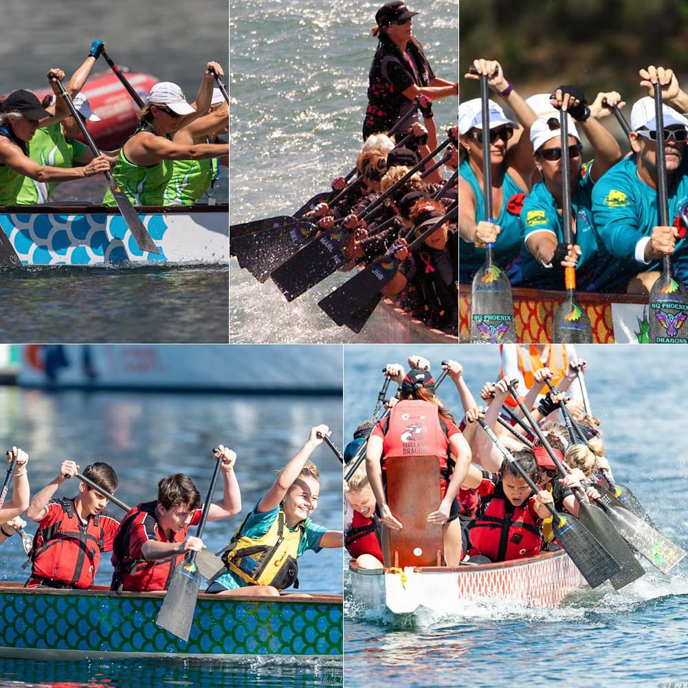 Premium Full Carbon Fiber Dragon Boat Paddle with T-Handle - IDBF Approved Competition Paddle with Custom Graphics | Professional Racing, Team Training & Water Sports Equipment