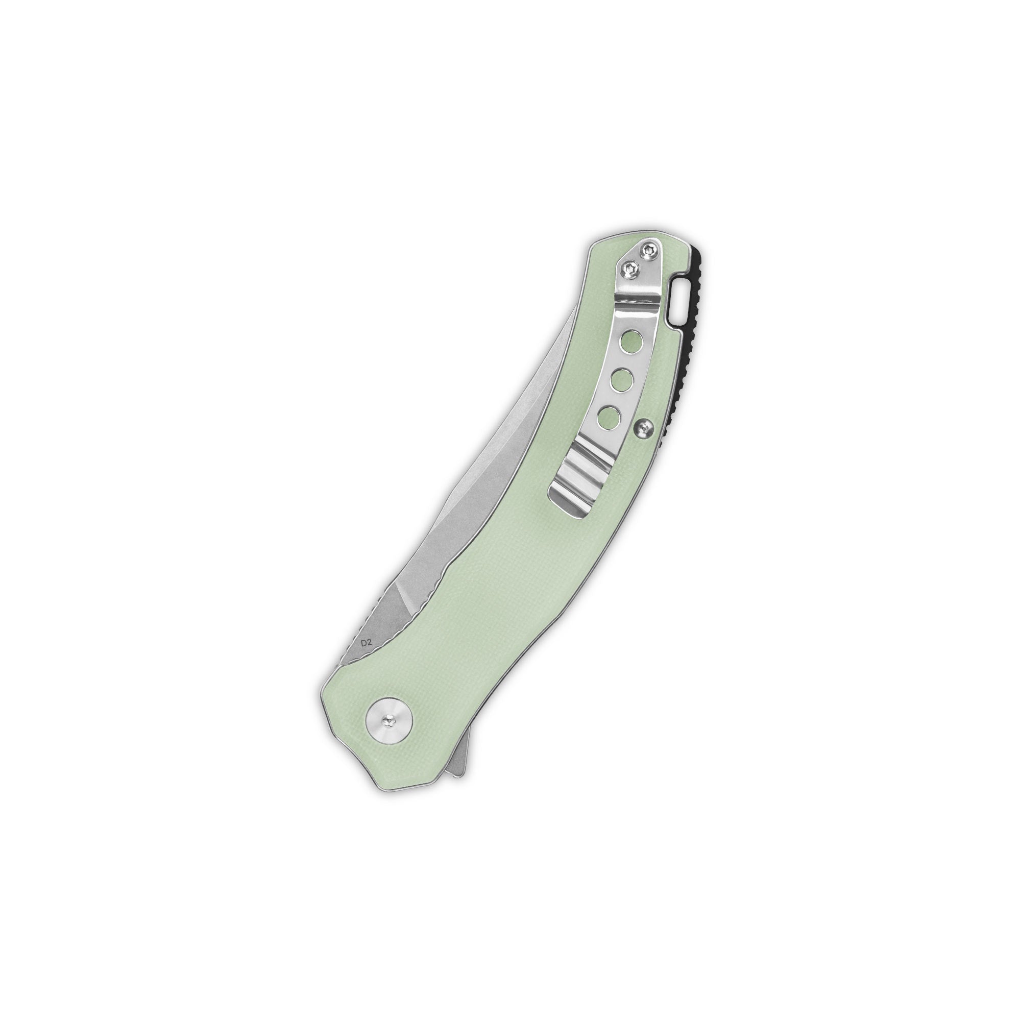QSP Walrus Liner Lock Pocket Knife - D2 Steel Blade & Jade G10 Handle - EDC Folding Knife for Camping, Hiking & Outdoor Activities