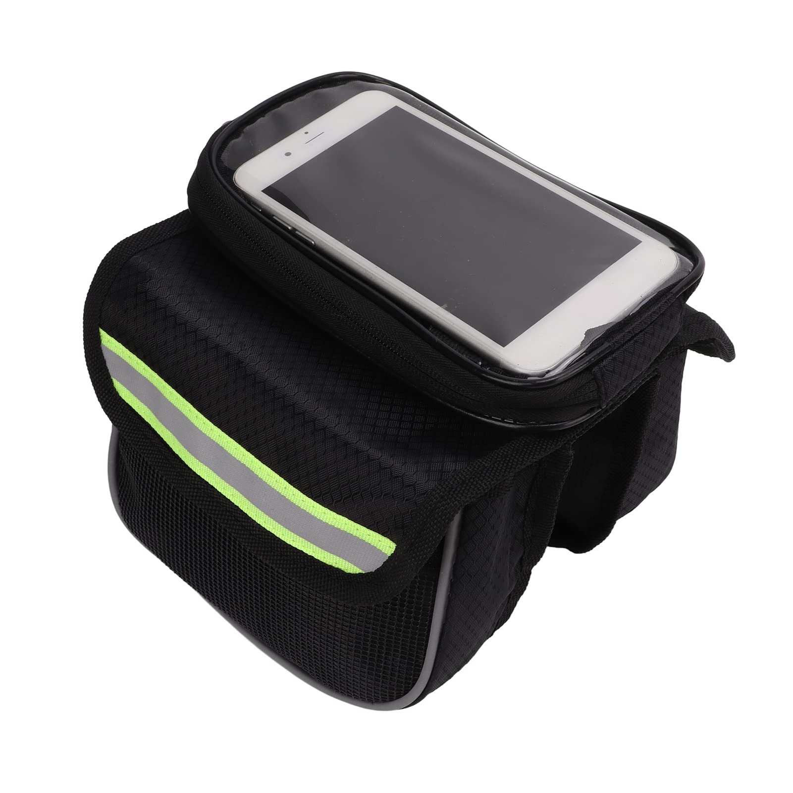 Secure 600D Nylon Bike Phone Holder - Adjustable 4.8-5.7 Inch Cycling Phone Bag for iPhone & Android - Perfect for Mountain Biking, Commuting & Outdoor Adventures
