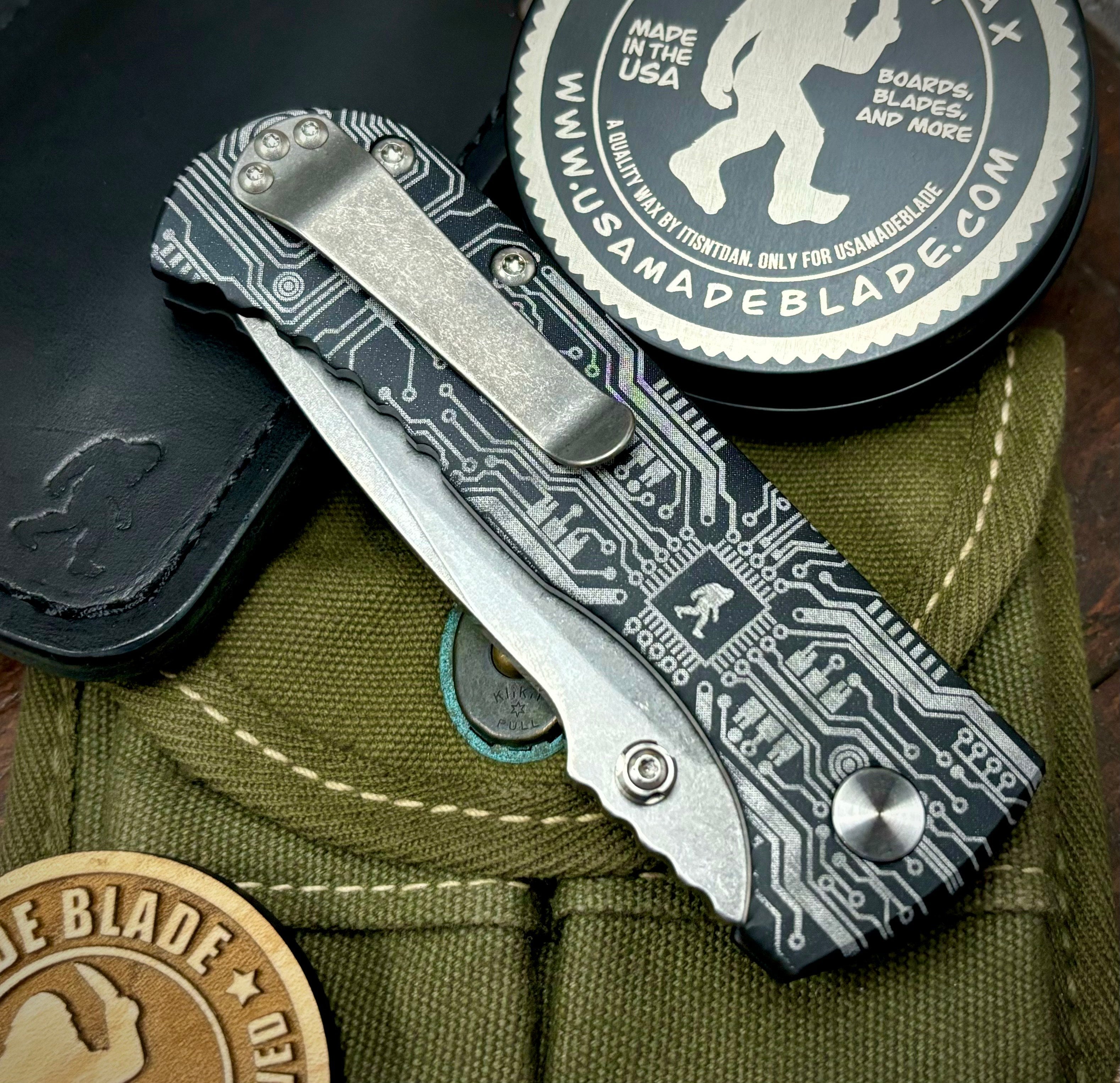 Defiant 7 Talos Button Lock Folding Knife - Magnacut Blade & Black Hardcoat Anodized Aluminum Handles - EDC, Outdoor Survival, Camping, Hunting Gear