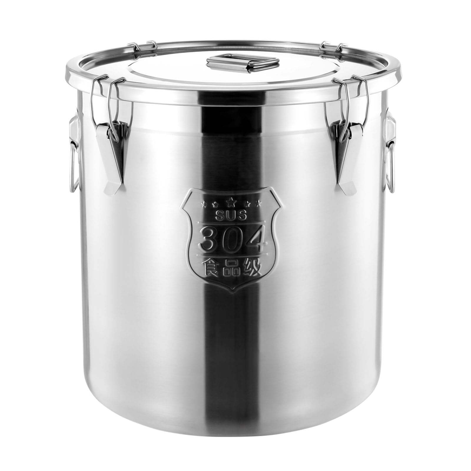 DYNAMI 304 Stainless Steel Airtight Food Storage Container - 48L/12.7Gal Large Canister with Locking Lid for Rice, Flour, Grains, Coffee Beans | Kitchen & Pantry Organization | Bulk Food Storage Solution for Home & Restaurant Use