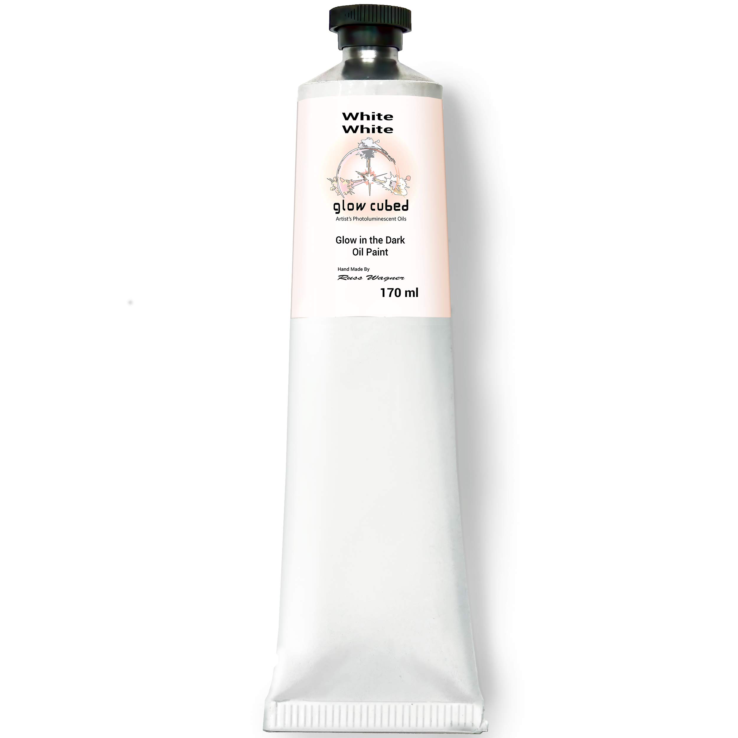 Glow in The Dark Professional Oil Paint - Luminescent Phosphorescent Self-Luminous Artist Paint (White, 170ml) for Canvas Art, Night Murals & DIY Glow Projects