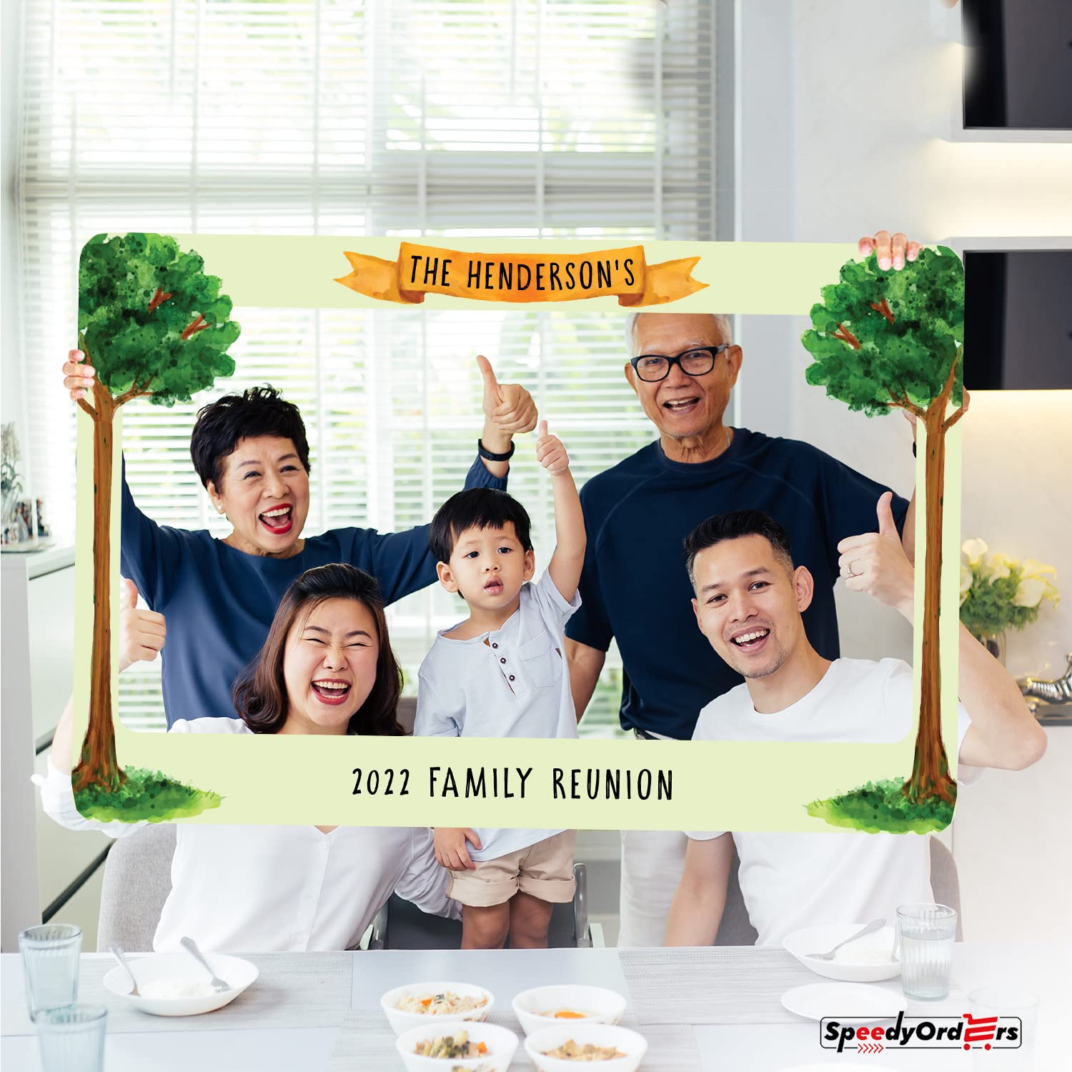 Custom Family Reunion Photo Booth Frame - Personalized Family Tree Photo Prop for Reunions, Weddings & Events - Durable Paper Frame for Cherished Memories