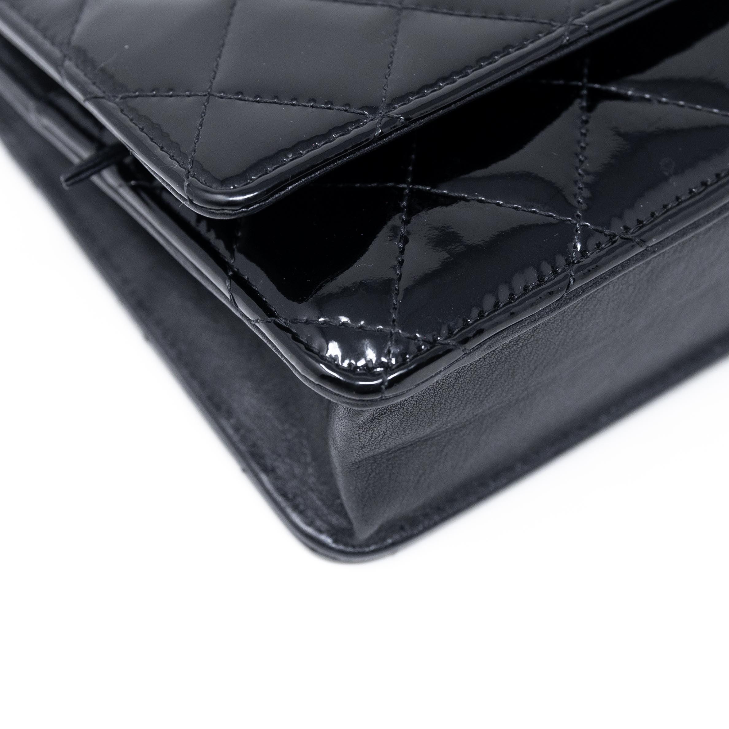 Chanel Black Patent Leather Wallet On Chain Crossbody Bag - Perfect for Evening Events & Daily Essentials