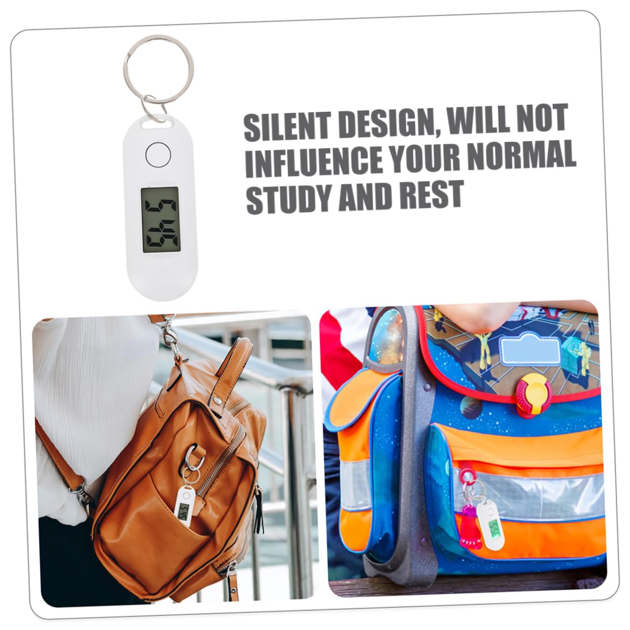 BIUDECO Digital Pocket Watch for Boys and Girls - Stylish Electronic Keychain Watch with Alarm & LED Display - Perfect for Students, School, Gifts and Everyday Use