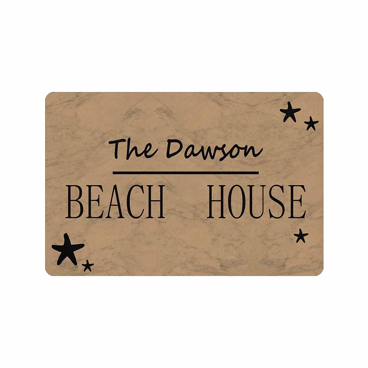 Personalized Welcome Doormat - Custom Name Beach House Design, Non-Slip Indoor/Outdoor Entrance Mat for Bathroom, Kitchen, Deck & Patio - 24x16 Inch Cozy Home Decor Gift