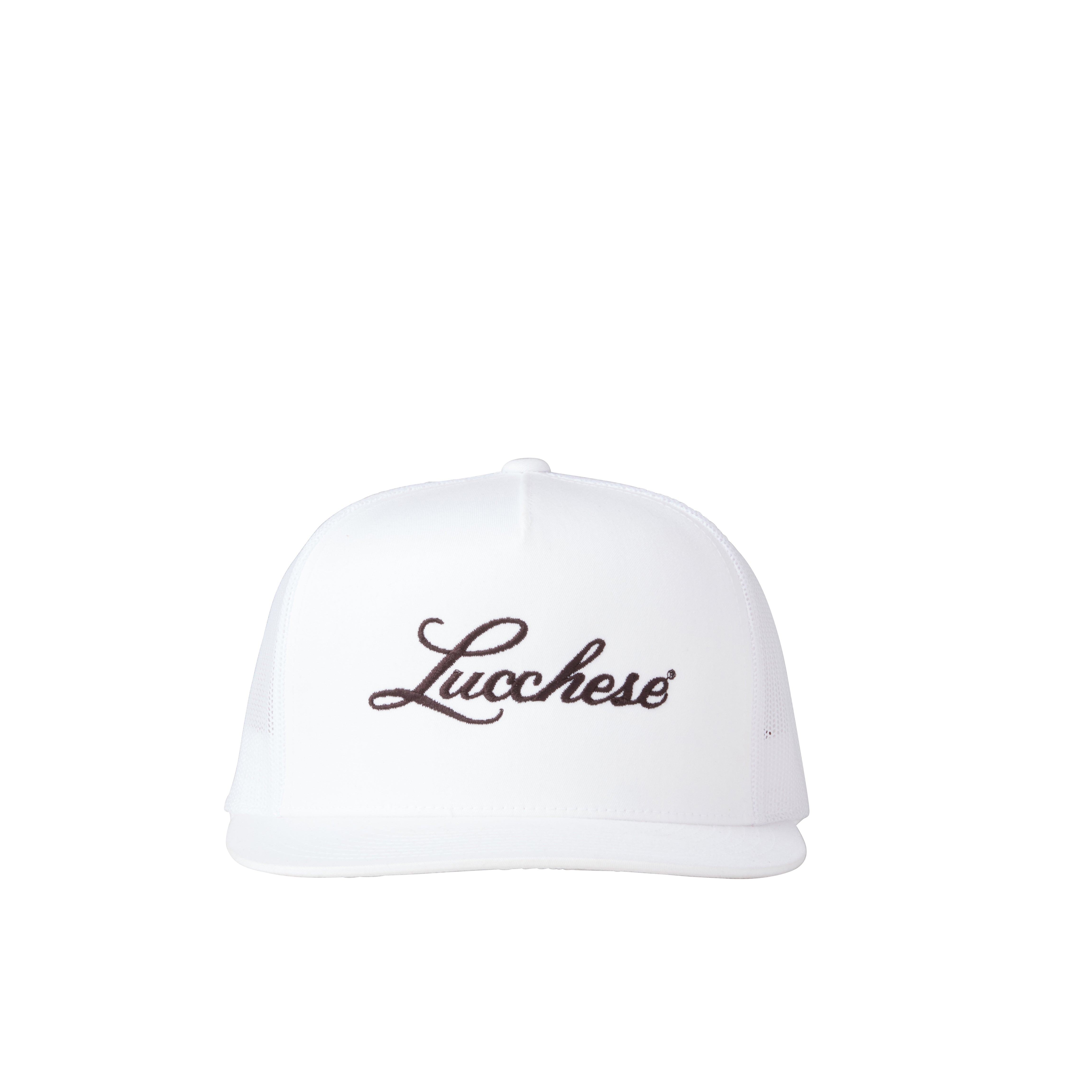 Lucchese Script Trucker Hat - Adjustable Snapback Baseball Cap for Men & Women - Stylish White Cowboy Hat for Outdoor, Rodeo & Casual Wear