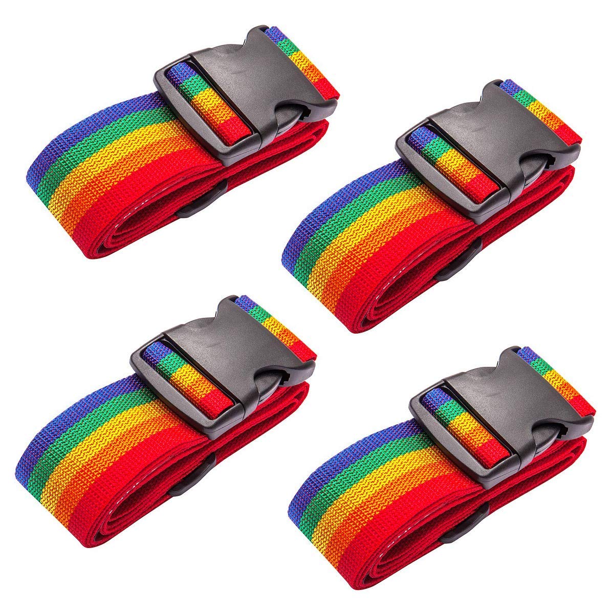 **Axgo Heavy Duty Adjustable Luggage Straps - 4 Pack Suitcase Belts for Secure Travel - Durable Travel Accessories (Colorful) - Perfect for Airports, Road Trips & Backpacking**
