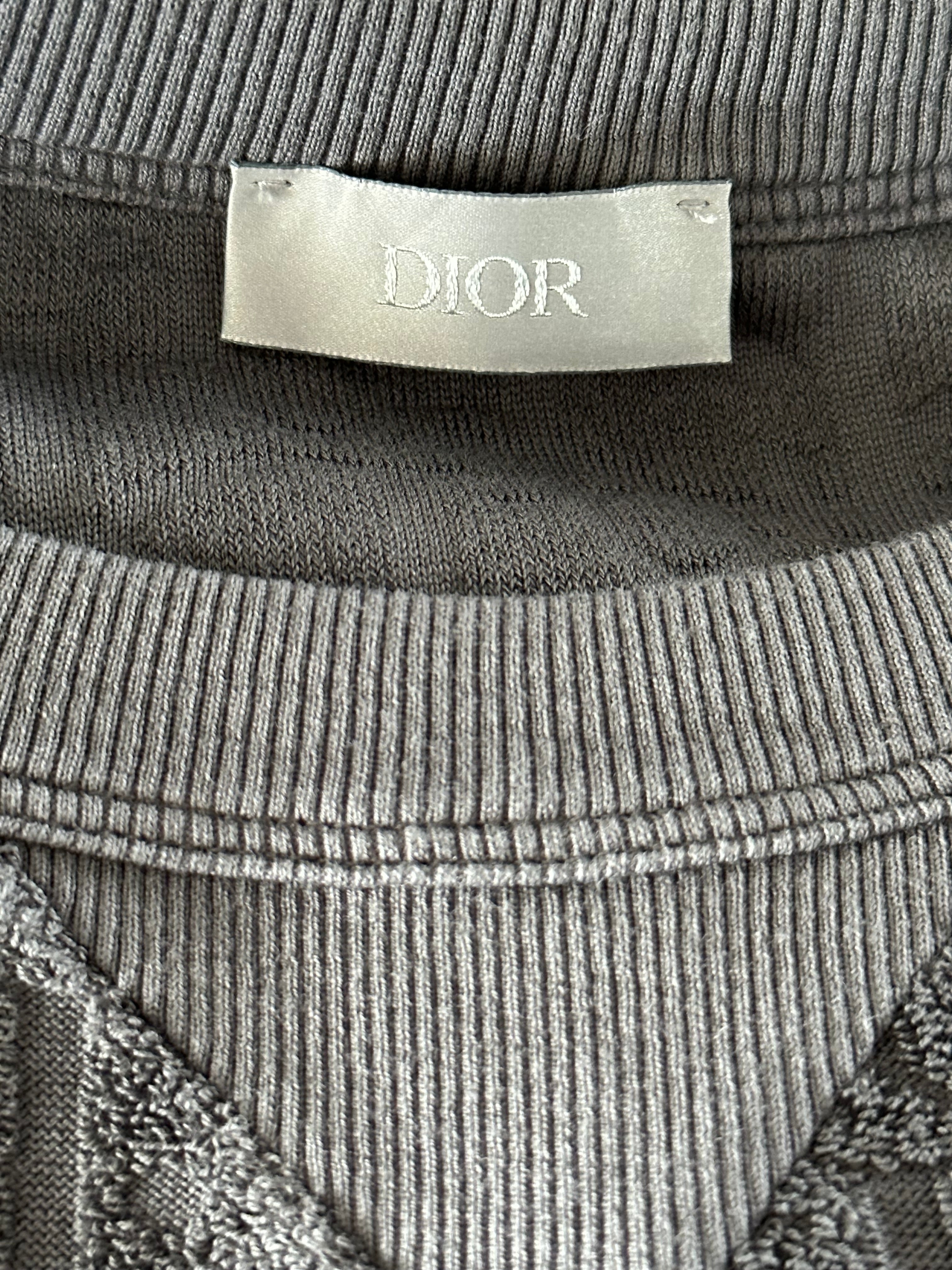 Dior Grey Oblique Logo Cotton T-Shirt for Men - Casual Luxury Streetwear for Everyday Wear & Fashion Outfits
