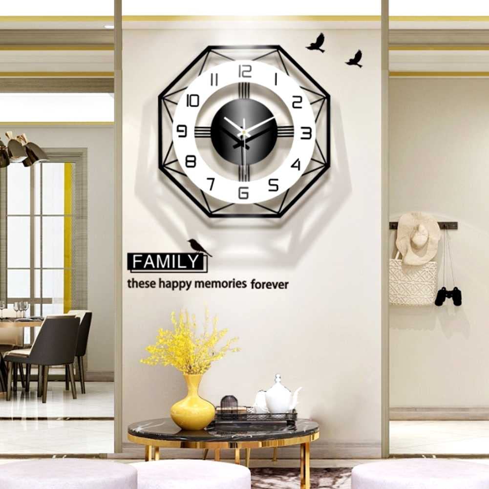 Modern Silent Wall Clock - Battery Operated Black & White Wall Decor for Living Room, Bedroom, Kitchen, Office & Farmhouse - Perfect for Home, Office & Gift Giving