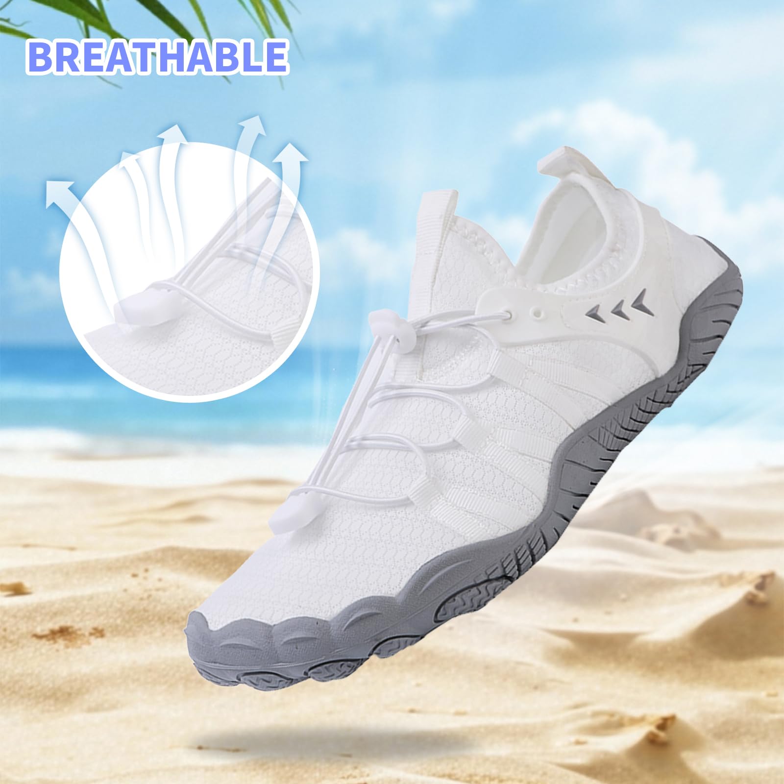 Women's & Men's Quick-Dry Water Shoes - Barefoot Swim Shoes for Beach, Pool, Surf, Yoga & Water Parks | Non-Slip Aqua Shoes for Swimming, Boating & Outdoor Activities