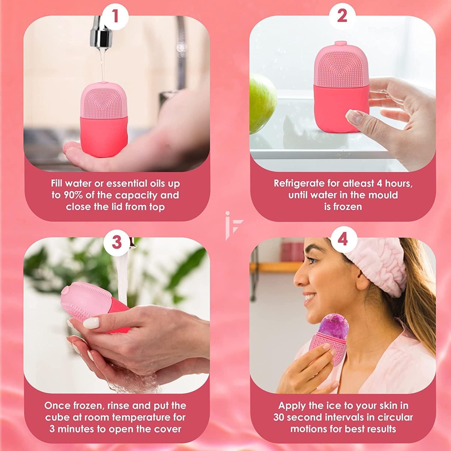 G.FIDEL Ice Roller for Face, Neck & Eye Massage – Reusable Facial Tool for Glowing Skin, Tightening & Acne Prevention | Perfect for Morning Routine, Puffiness Relief & Post-Workout Recovery