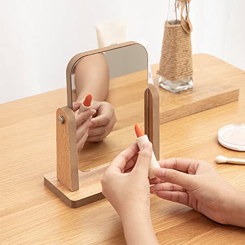 360° Adjustable Wooden Desk Mirror - Extra Large Portable Makeup & Shaving Mirror for Bathroom, Living Room, Bedroom & Vanity (Ideal for Grooming, Cosmetics & Home Decor)