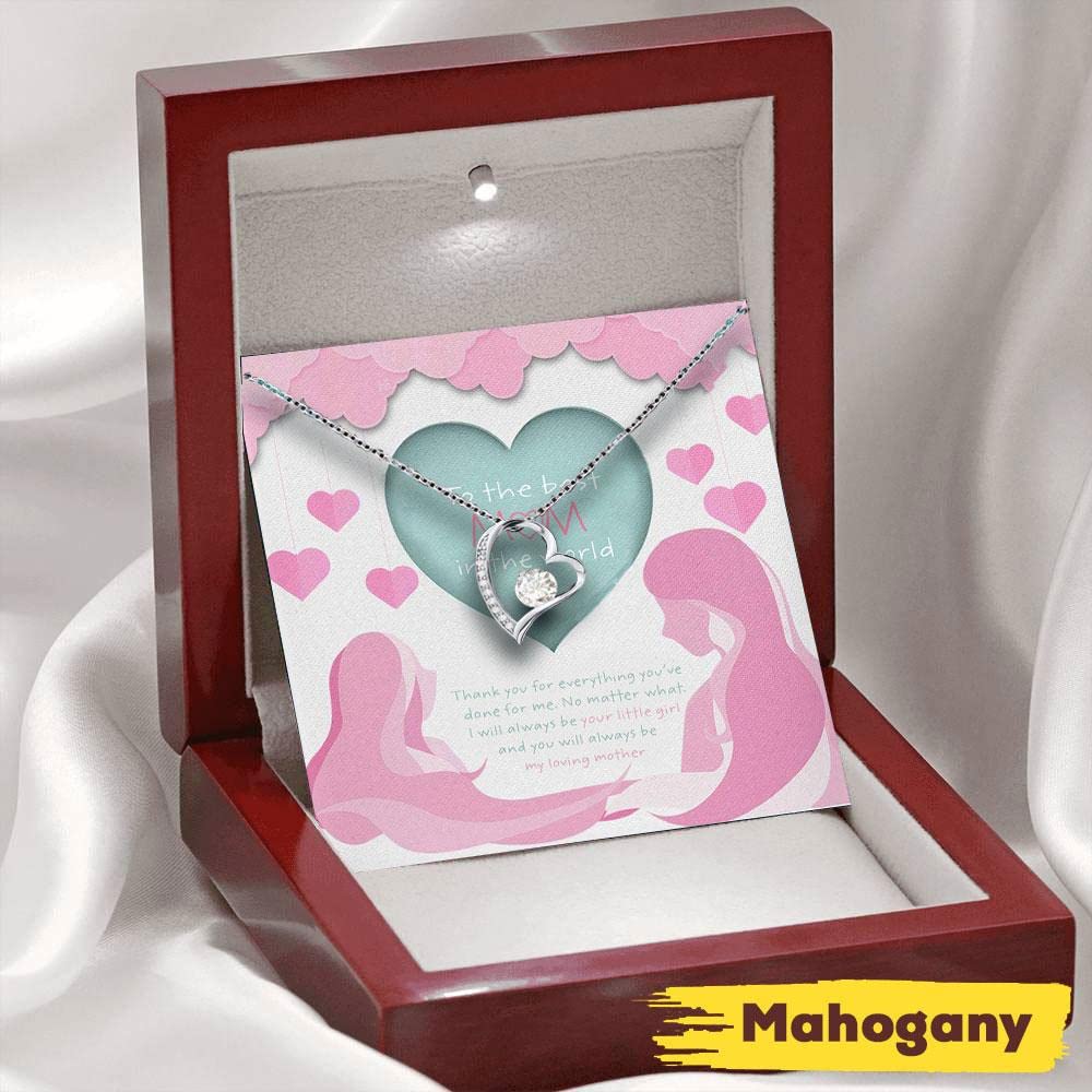 Mom Necklace - Best Gift for Mother's Day, Birthday, or Special Occasions | Pink & Green Paper Heart Pendant, Forever Love Jewelry with Gift Box & Card | Perfect for Everyday Wear, Anniversaries, and Heartfelt Surprises