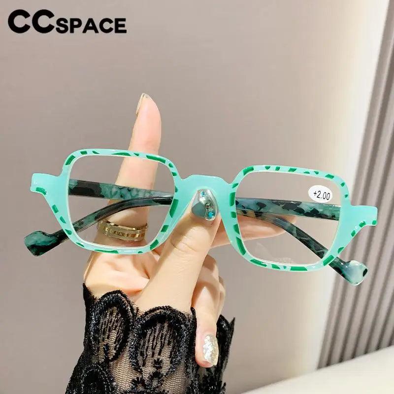 CCspace Women's Full Rim Square Polycarbonate Reading Glasses +1.00 to +4.00 Strength - Lightweight & Durable Eyewear for Reading, Computer Work & Daily Use