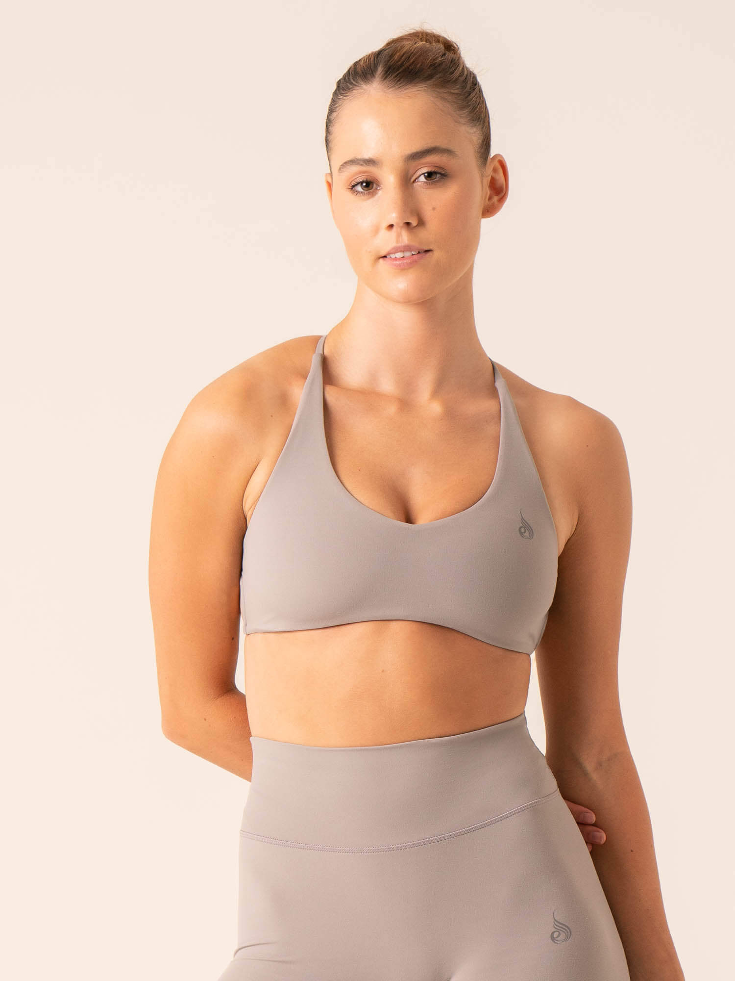 NKD Embody Sports Crop Top - Steel Grey | High-Performance Workout Shirt for Yoga, Running & Gym | Breathable & Comfortable Activewear