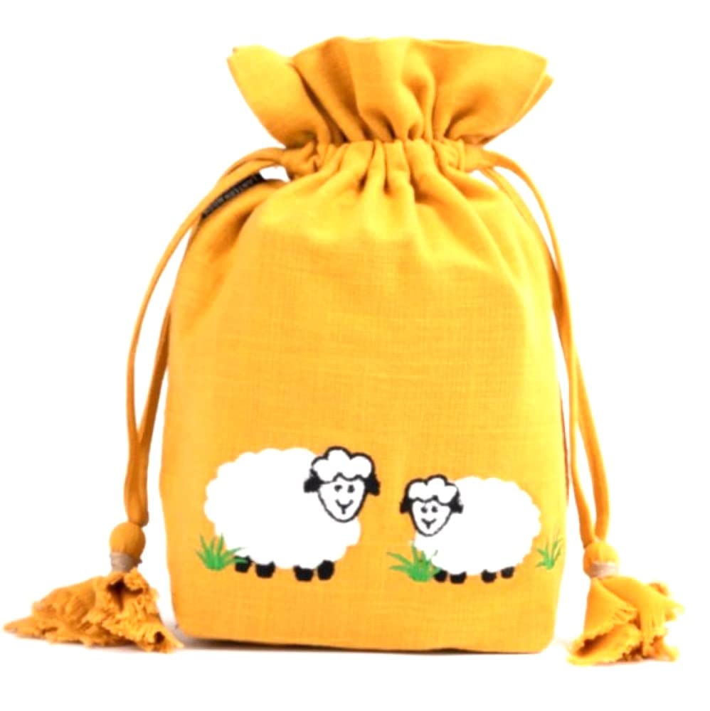 Lantern Moon Meadow Bag - White Sheep & Gold Back Crossbody Purse for Women | Boho Chic Handbag for Everyday Use, Travel & Outdoor Adventures