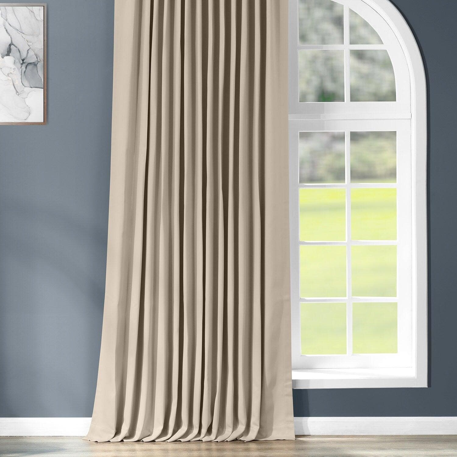 Classic Taupe Extra Wide Blackout Curtains for Bedroom - Thermal Insulated Light Blocking Drapes for Living Room & Nursery