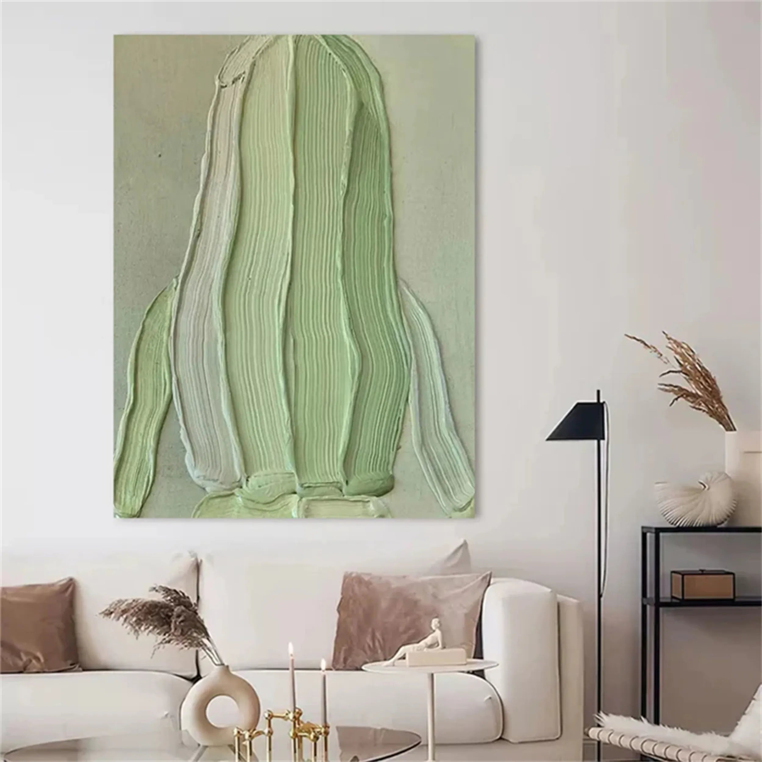 Blue & Green Abstract Wall Art Canvas Print #BG067 - Modern Home Decor for Living Room, Bedroom & Office