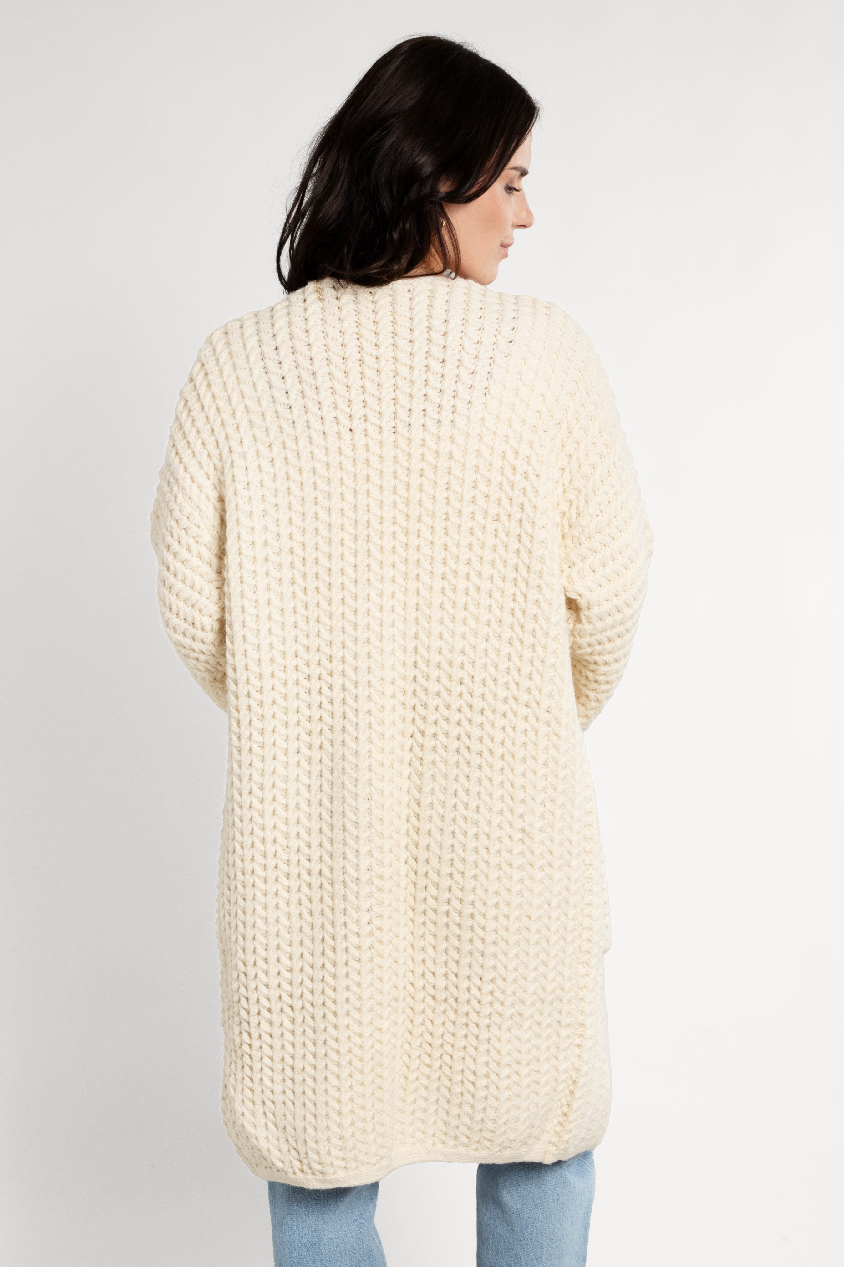 Women's Long Sleeve Kimono Cable Knit Cardigan Sweater - Cozy Fall Winter Wrap for Casual Outfits & Layering