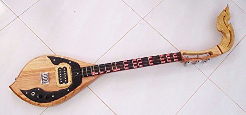 Isarn Electric Phin 3-String Guitar - Authentic Thai Lao Traditional Musical Instrument with Pin 20 | Perfect for Cultural Performances, Music Education & Home Decor