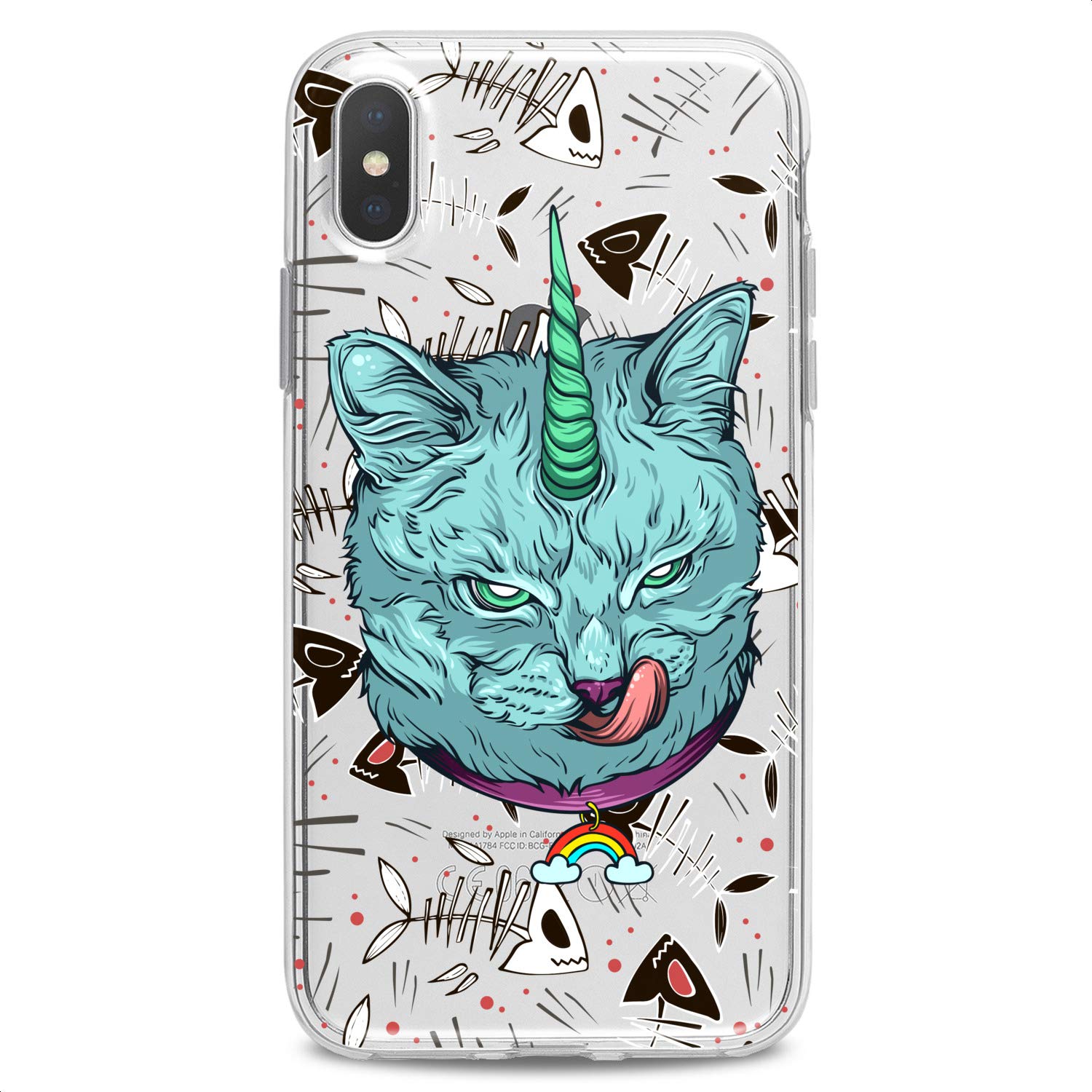 Premium Flexible TPU Phone Case for iPhone 16/15/14/13/12/11 Pro Max/Plus/Mini/Xs/Xr/X/8/7/6/5/SE - Slim Clear Silicone Cover with Cute Unicat Design for Women & Teens (Green) | Perfect for Everyday Protection & Stylish Outfits