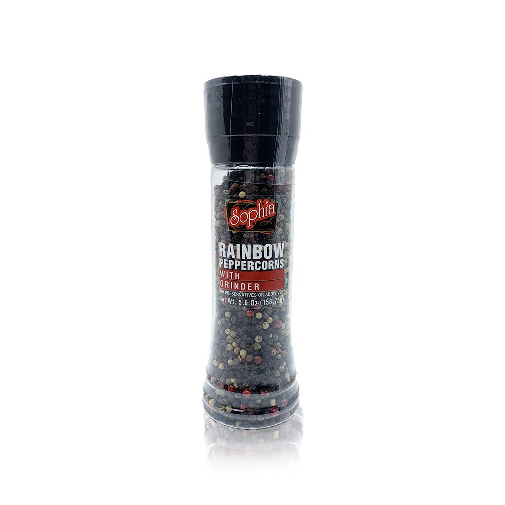 Premium Rainbow Peppercorns & Grinder Set (2-Pack) - Gourmet Whole Peppercorn Blend for Cooking, Grilling & Seasoning - Perfect for Steak, Salad & Pasta Dishes