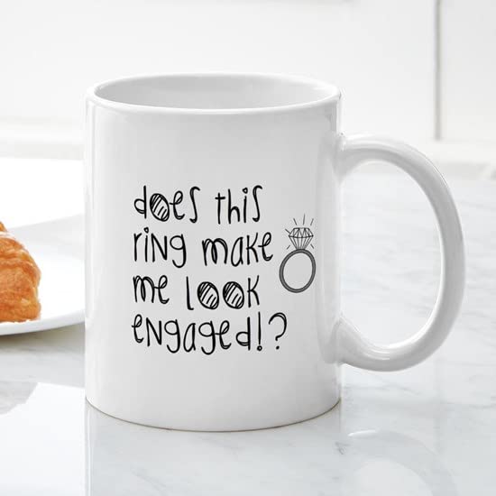 Engaged Ceramic Coffee Mug - 11 oz (325 ml) by CafePress - Perfect for Wedding Proposals, Bridal Showers & Anniversaries
