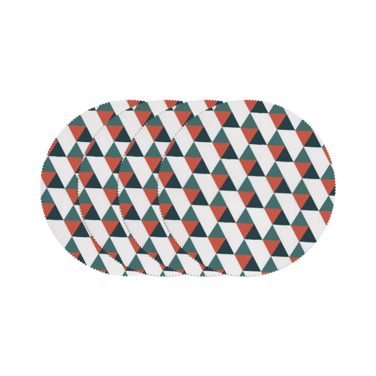 Round Non-Slip Placemats Set of 4 - 15.75 Inch Heat-Resistant Polyester Table Mats with Geometric Pattern for Dining, Kitchen Decor - Washable & Durable for Everyday Use & Dinner Parties