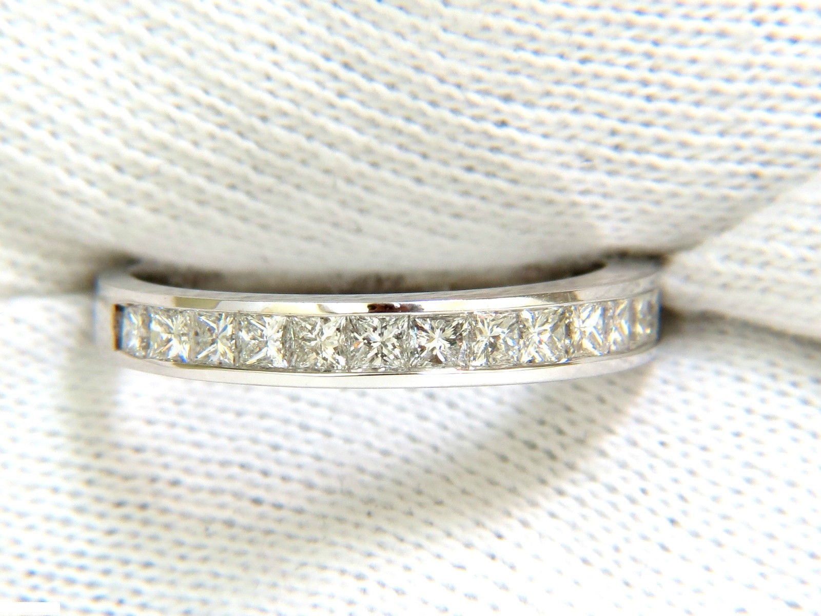 0.70CT Classic Princess Cut Diamond Band Ring in 14K White Gold - Elegant Wedding, Engagement & Anniversary Jewelry Gift for Women
