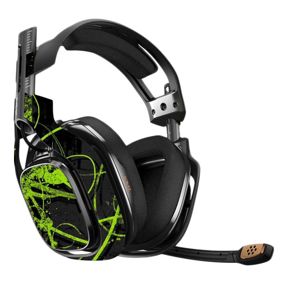 Astro A40 3rd Generation Gaming Headset Skin - Green Distortion Vinyl Decal Wrap | Protective, Durable & Customizable Cover | Easy to Apply & Remove | Made in USA | Perfect for Gaming, Streaming & Esports