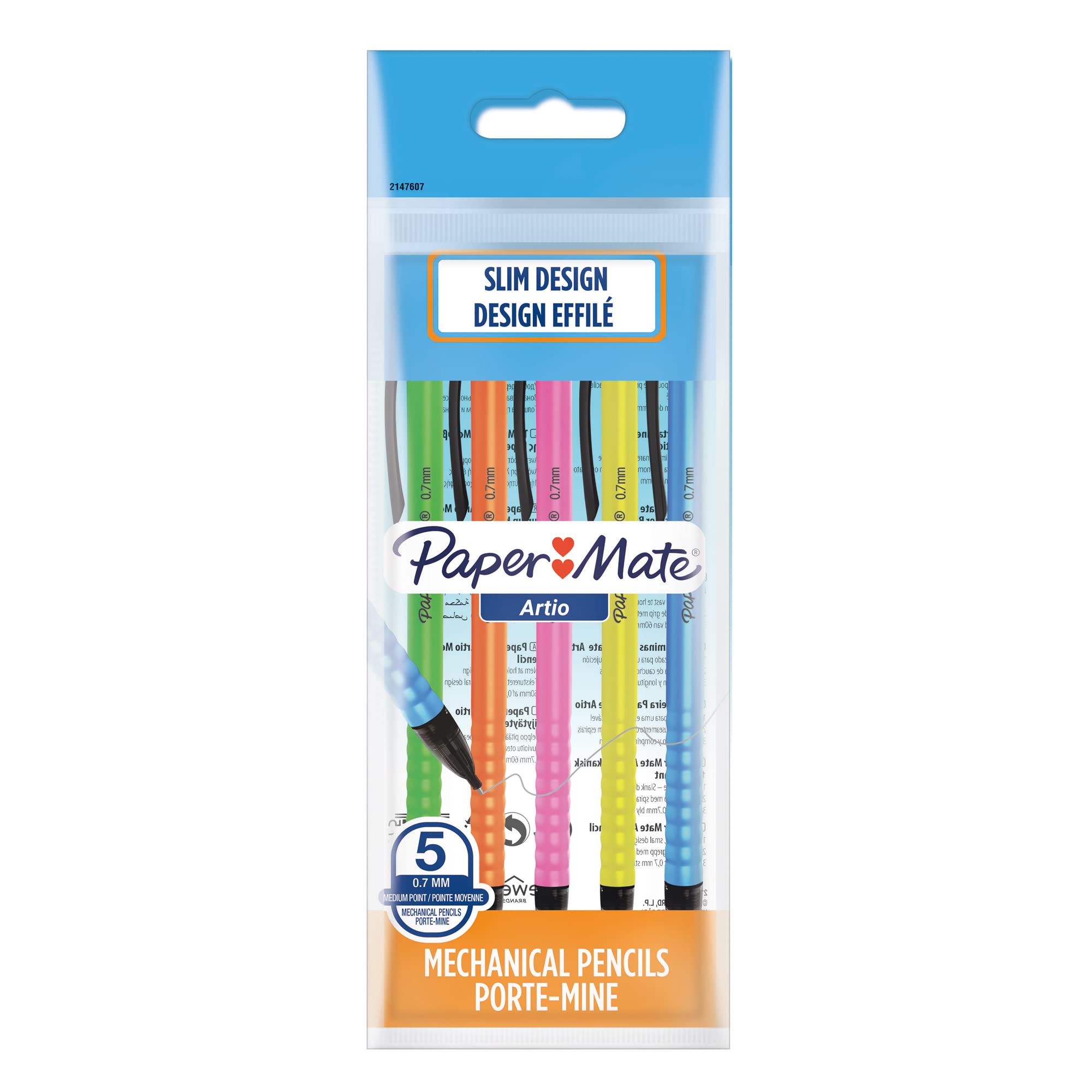 Paper Mate Artio Mechanical Pencil - 0.7mm Lead Size, 30g Weight, Comfort Grip for Smooth Writing - Perfect for School, Office, Sketching & Note Taking