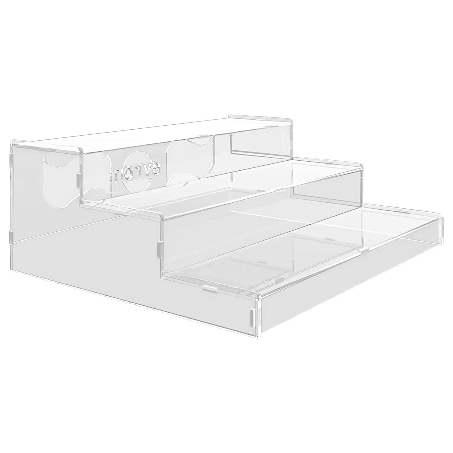 Evron 3-Tier Clear Acrylic Spice Rack Organizer - 10.5 Inch Pantry & Cabinet Storage Solution for Kitchen Countertop (Assembly Required) - Perfect for Organizing Spices, Jars, and Small Bottles in Your Home Kitchen