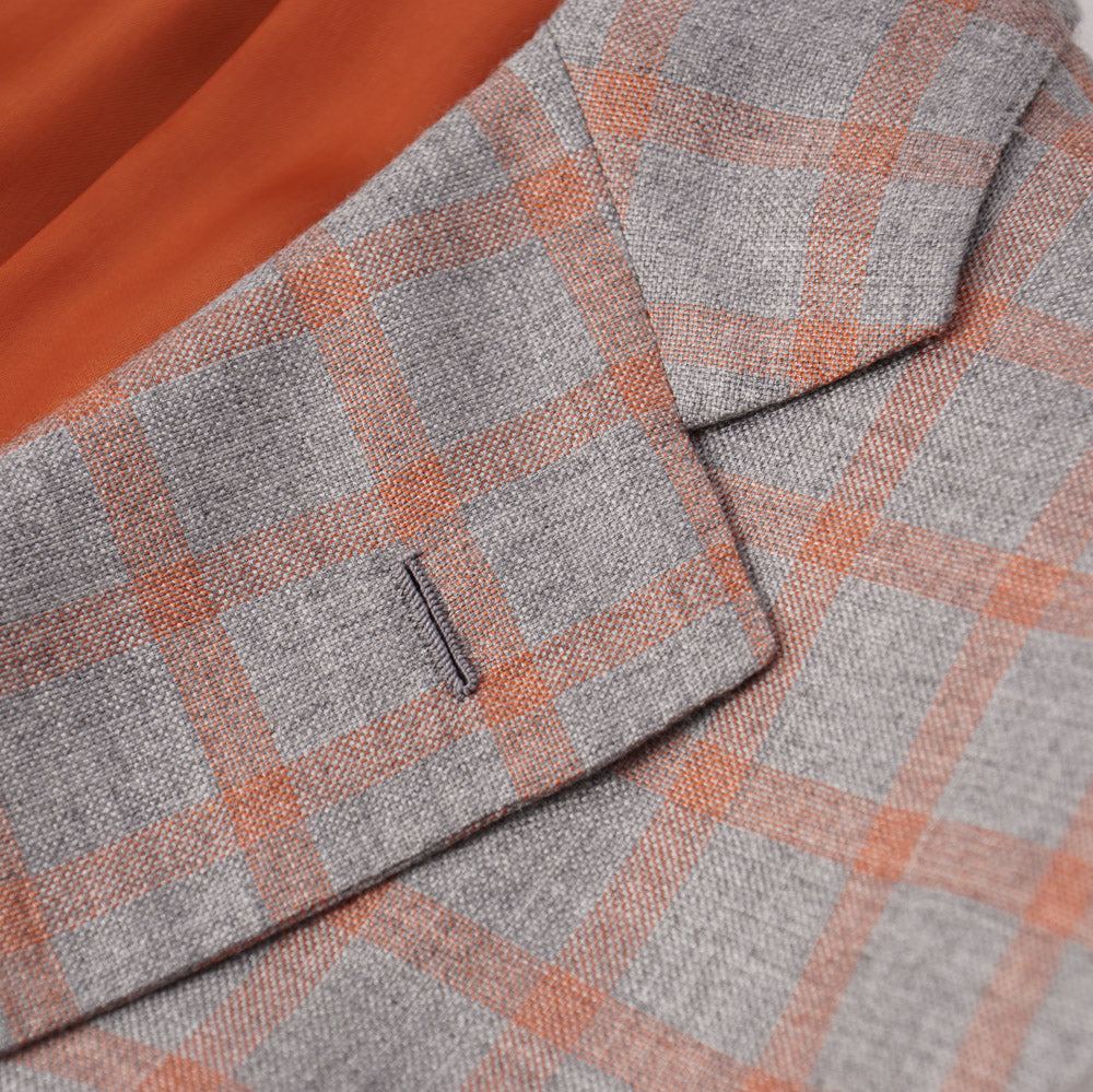 Premium Belvest Gray Check Cashmere Silk Sport Coat for Men - Elegant Business & Formal Wear - Perfect for Weddings, Office & Special Occasions