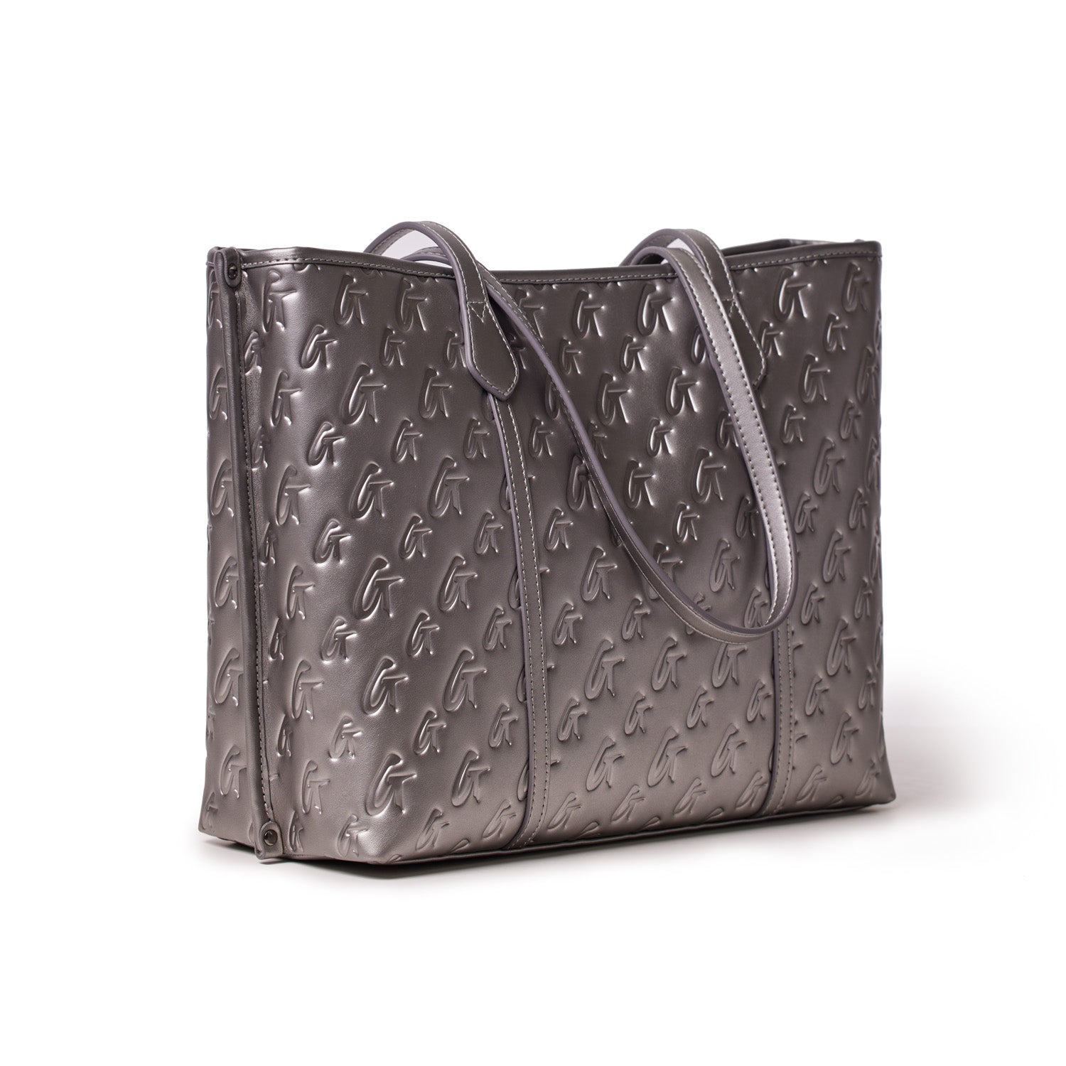 MONOGRAM SLEEK TOTE BAG - PLATINUM LUXURY HANDBAG FOR WOMEN | PERFECT FOR WORK, TRAVEL & SHOPPING